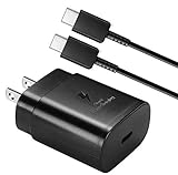 Samsung USB-C Super Fast Charging Wall Charger-25W PD Charger Adapter with Type-C Cable(3.3ft) for Samsung Galaxy S20/S21/S21+/S21Ultra/S10 5G /Note10/Note10 Plus/Note 20/S9 S8/S10e