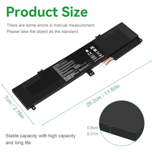 Image of ASUNCELL C31N1517 Laptop Battery Compatible with ASUS VivoBook Flip Q304 Q304U Q304UA Q304UAK Q304UJ Q303UA Q304UAKP TP301 TP301U TP301UA TP301UJ 0B200-01840000 0B200-01840100 11.55V 55Wh
