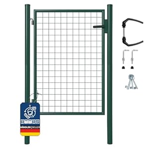 ATTAS Gartentor 125x100 cm Moosgrün Metall