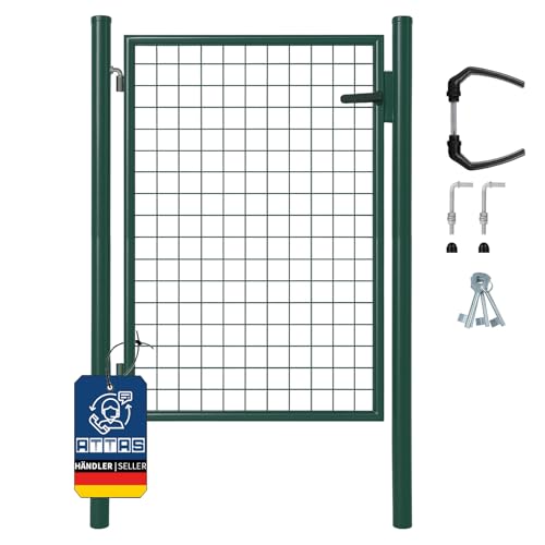 ATTAS Gartentor 125x100 cm Moosgrün Metall