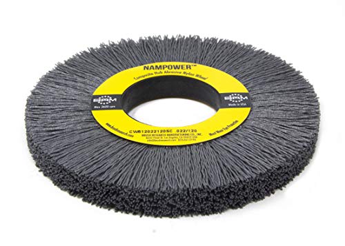 Image of Brush Research CW612040120SC Nampower Composite Hub Abrasive Nylon Wheel Brush, Round Hole, Silicon Carbide Filament, 6 inch Diameter, 0.040 inch Wire Diameter, 2 inch Arbor Hole, 1.5 inch Bristle Length, (Pack of 1)
