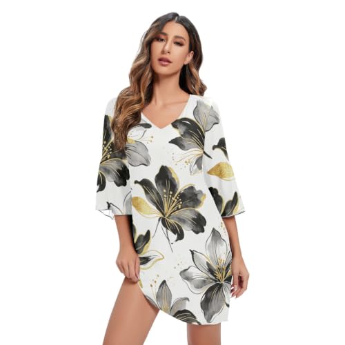 Robe trapèze en mousseline fluide pour affiner la silhouette