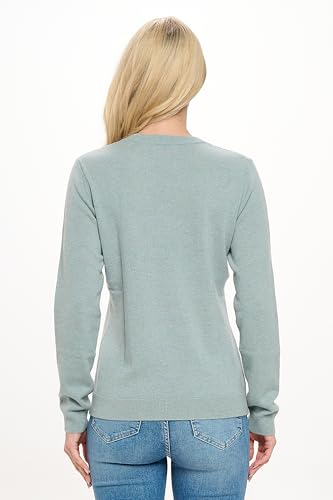 Image of Women's 100% Cashmere Soft Long Sleeve V Neck Crew Neck Sweater