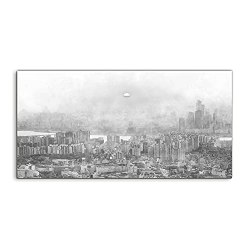 Image sur verre 120x60cm de gratte-ciels pour tableau mural art photo moderne