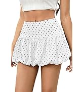 Women's Y2K Bubble Mini Skirt Low Waist Puff Skirt Summer Streetwear Skort with Short Underneath