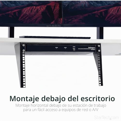Soporte vertical para router y panel de conexiones 19in StarTech que evita caídas de red 7