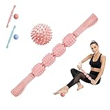 Letdle 2Pcs Kit Pink 18in Massage Roller Stick & Massage Ball,Thanksgiving Christmas Gift,Relief...