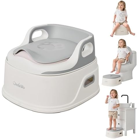 UNCLE WU 3-in-1 Toddler Potty Training Toilet - Chair, Seat & Step Stool with Splash Guard, Quick One-Click Assembly, Easy to Clean - Versatile Potty Trainer for Boys & Girls Cover