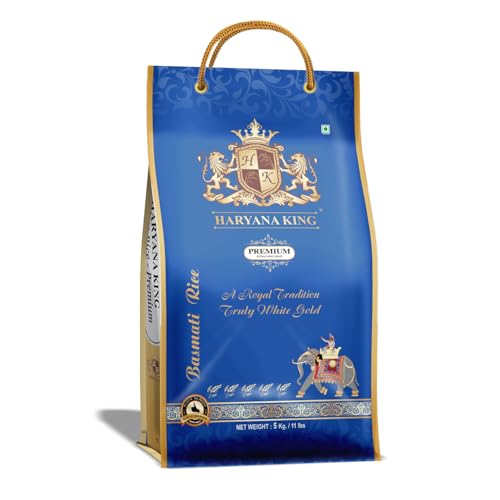 Image of Haryana King Premium Basmati Rice - 5kg | Extra Long Grain | Aged & Fluffy | Aromatic Rice for Biryani, Pulao & Daily Cooking | Non-Sticky Texture | Naturally Aged Basmati