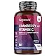 Cranberry Kapseln mit Vitamin C - entspricht ca. 25.000mg Cranberry Pulver (50:1) - 6 Monate Vorrat - 180 Stück & Vegan - 200mg Vit C - WeightWorld
