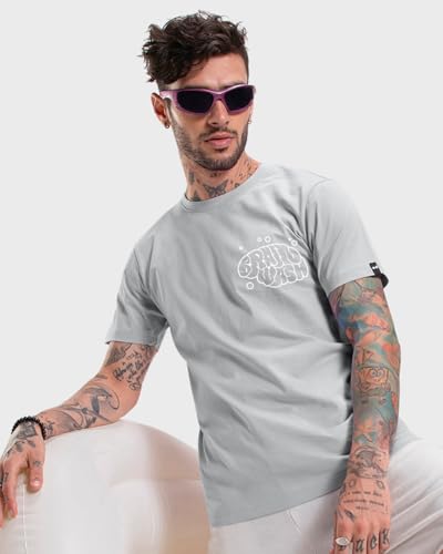 Image of Bewakoof Men's Game Over Printed 100% Cotton T-Shirt - Regular Fit, Round Neck, Half Sleeves