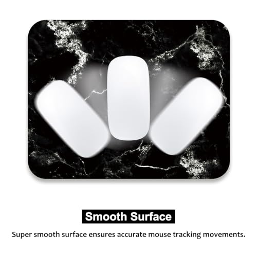 Image of Audimi Mouse Pad Medium Mouse Mat Anti-Slip Base for PC Office Working Gaming, Black Marble