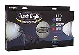 Nite Ize Flashflight LED Disc Golf Discs, Light Up The Dark for Night Play, Pro-Designed 3 Pack, Driver, Mid-Range, + Putter with Disc-O Select Choose-Your-Color LED