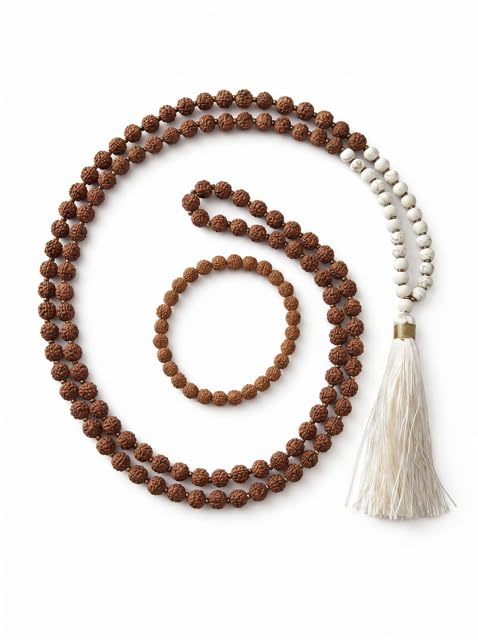 Mala tibétain 108 grains en Rudraksha véritable pour homme et femme