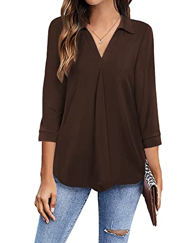 Image of Newchoice Womens 3 /4 Sleeve Shirts Business Casual Tops