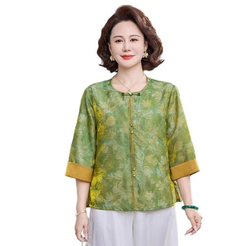 Ensemble 2 pièces femme style chinois aux finitions soignées et imprimé floral