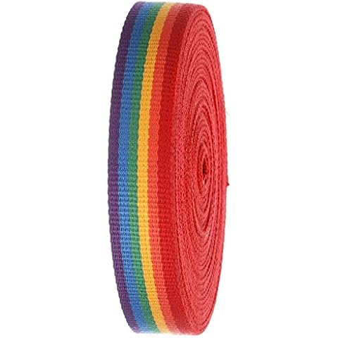 Build A Belt 1.25" Wide 2.4mm Thick Heavy Canvas Webbing Roll for Belts, Bags, Crafts (3 Yard Rainbow) Cover