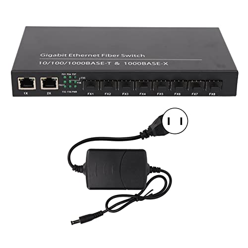 Gigabit Ethernet Fiber Switch, 100-240V Plug And Play Fiber Media Switch For Home (Us Plug) #TOP5