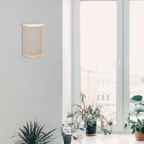 Lámpara de pared de bambú tejida luz de noche creativa decoración hogar y hotel 7