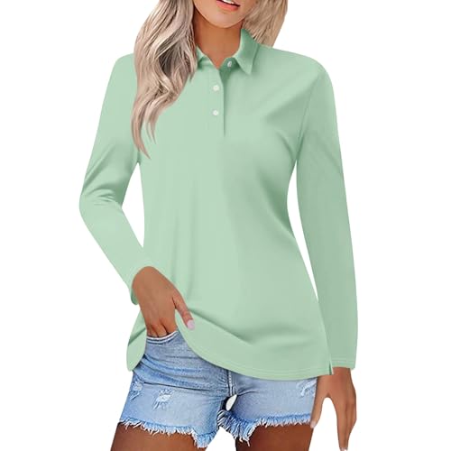 Chemise boutonnée femme grande taille décontractée vert clair XXXL
