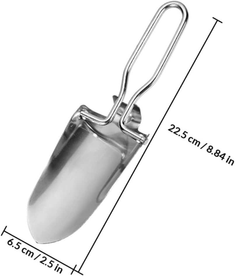Multi-Purpose Folding Shovel with Storage Pouch, Stainless Steel Mini Camping and Gardening Trowel, Portable Outdoor Hiking and Backpacking Hand Shovel for Survival and Garden