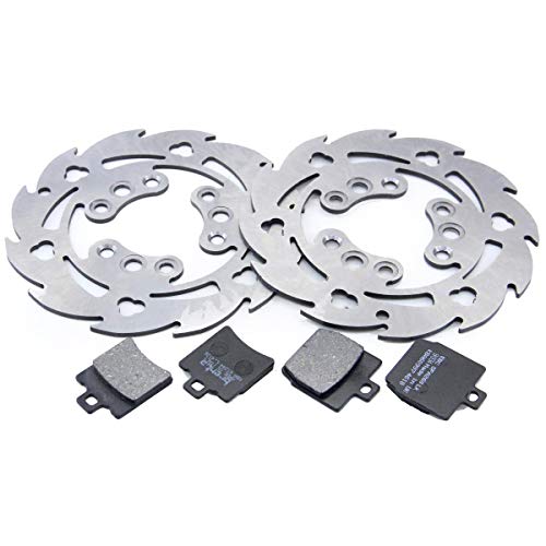 2X Bremsscheibe Wave Bremsbeläge Satz Set vorne + hinten für Yamaha Aerox MBK Nitro