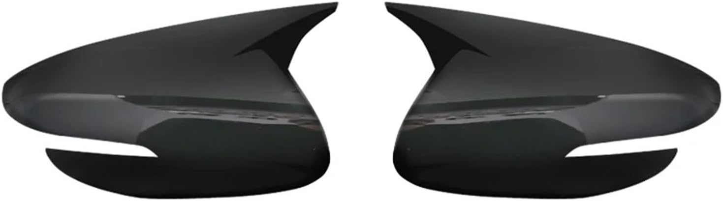 Door Side Rearview Mirror Cover With Horn Compatible For Kia K3 Cerato Forte 2014-2017 Rearview Mirror Cover Shell Housing Car Accessories (Color : Bright black)