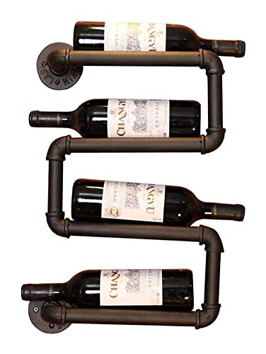 Porte 4 bouteilles mural rouge pour optimiser l'espace et ranger vos verres