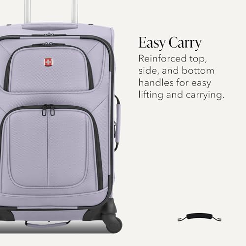 Image of SWISSGEAR Sion Carry-On Spinner Luggage, Softside Expandable, Lightweight Suitcase, Evening Haze, 22.75-Inch