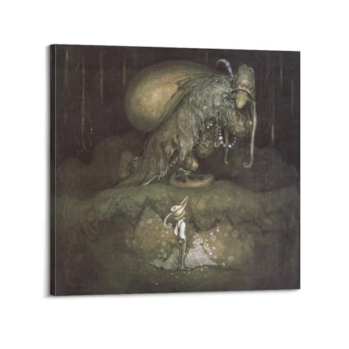 Tableau John Bauer Good Evening Mister 60x60 cm anti-reflet pour salon
