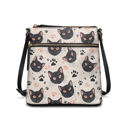 Image of Leather Purses for Women, Leather Hobo Bags for Women Travel Sling Purse Triple Zippered Pockets Shoulder Bag