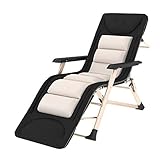 Liegestuhl HAIYU- Gepolsterte Klappliege Garten Textilene mit Abnehmbarer Kopfstütze, Büro-Freizeitliege Sonnenliege im Freien für den Strandbalkon (größe : 185cm)