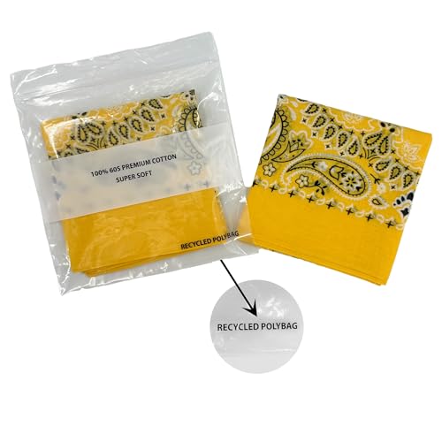 Image of Single Pack Bandanas 60s Premium Cotton Soft Thin Handfeel Large Handkerchief for Men and Women