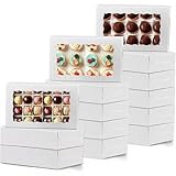 30pcs Cajas para Postres con Tapa Transparente, Cajas para Galletas 17.8*11*3.8cm, Cajas de Cupcakes Contenedores Kraft...