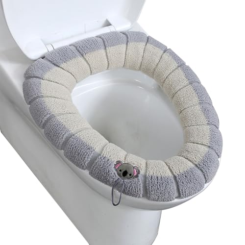 Myluatye - Myluatye Housse de Siège de Toilette,Lavable Housse de Siège de WC,Housses de Siège de Toilette avec Poignée,Réutilisable,‎Gris