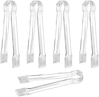 5 Pcs Ice Tongs Clear Plastic Sugar Tongs Rugged Buffet Clip Mini Kitchen Tongs for Buffet Barbecue Appetizers Desserts  6.3 inches 