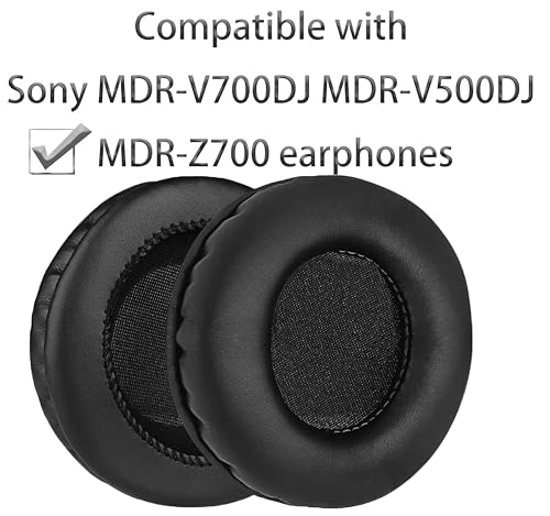 Replacement earpads Compatible with Sony MDR-V700DJ Headphones | Black/high-density sound-isolating soft ear pads, protein leather material miniatura 4