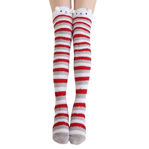 Womens Over-The-Knee Warm Socks - Winter Thickened Fleece Socks with Knee Protection, Extra-Long Cozy Fashion Sock