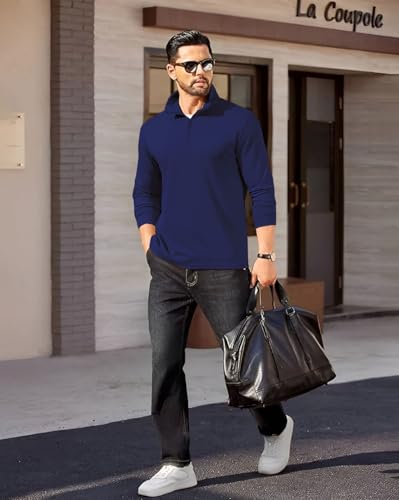 Image of AUSK Mens Sweatshirt with Neck Zipper || Full Sleeve Polo Collar Jacket for Winter wear Fleece Fabric Sweatshirt for Man