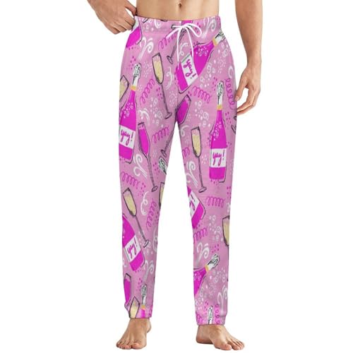 Champagne Glass Pajama Bottoms Men’s Lounge Sweatpants 3XL