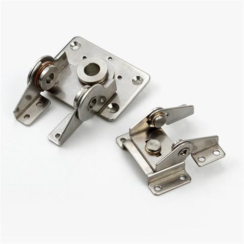 Charnière de porte d'armoire rotative inox avec butée d'arrêt réglable