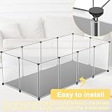 ACXIN Kleintiergehege 12PC mit Bodenplatten, komfortabler Unterlage, 143×73×46 cm – ideal als Laufstall für Hund, Katze, Kaninchen, Meerschweinchen, Freigehege für Tiere, Nager Gehege