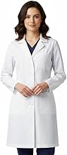 Bwell Bianca Lab Coat, White Medical Coat for Women, Student Lab Coat, White Sanitary Gown, 3 Button Pockets