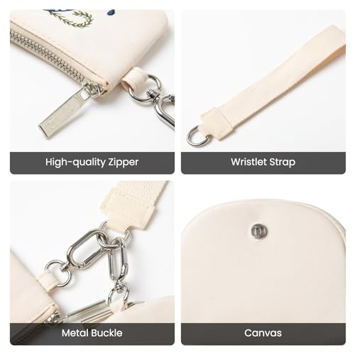 Image of MAMONA Keychain Wallet - Mini Zip Around Wristlet Wallets with Detachable Dual Pouch - Ideal Portable Coin Purse for Women and Men