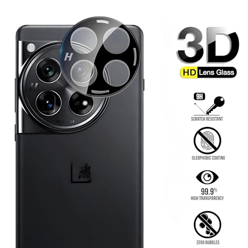 Image of ZARALA Glass Camera Lens Protector For OnePlus 12 5G [9H Hardness] [6D Lens Protector ] [Easy Installation] Black (OnePlus 12 5G)