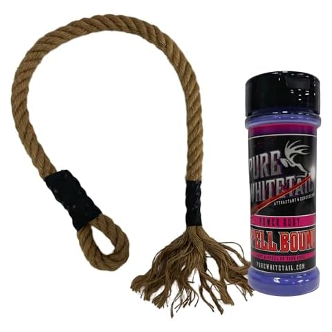 Pure Whitetail Hemp Scrape Rope | with Spell Bound Power Dust Mock Scrape Scent | Mock Scrape Kit | Deer Scent Rope | Easy Active Scrape | Hemp Scent Rope Hangs Anywhere | Scent Rope for Deer Hunting Cover