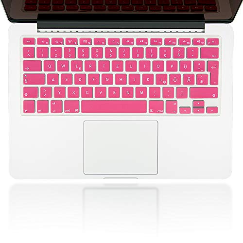 NALIA Folio de protección de Silicona Keyboard para la protección Teclado Compatible con Apple MACBOOK Air, Pro, Pro Retina 13' & 15', Mac Pegatina Funda de protección, película, Color:Pink Rosa