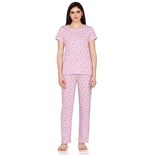 Image of Zivame Basics Knit Cotton Pyjama Set for Women - Medieval Blue
