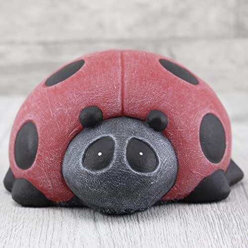 STEINFIGUREN SPICKER Steinfigur Marienkäfer 230/18, Käfer, Gartenfigur Steinguss Tierfigur Rot Patina/Basaltgrau