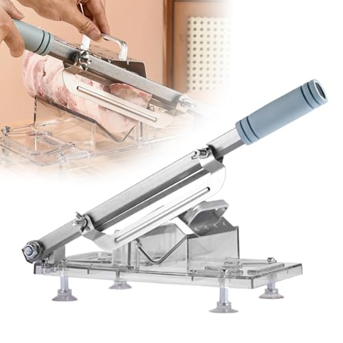 WADPP Manual Frozen Meat Cutter, Meat Slicer Machine, Deli Food Slicer, Adjustable Slice Thickness, Non-slip Base Foam Handle,for Hot Pot BBQ Beef Mutton Roll Cleaver